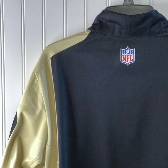 NIKE NFL Mens Jacket Size Large On Field NEW ORLEANS SAINTS 1/4 ZIP Pullover - Picture 9 of 11